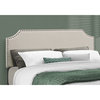 Monarch Specialties Bed, Queen Size, Platform, Bedroom, Frame, Upholstered, Linen Look, Wood Legs, Beige, Black I 5926Q